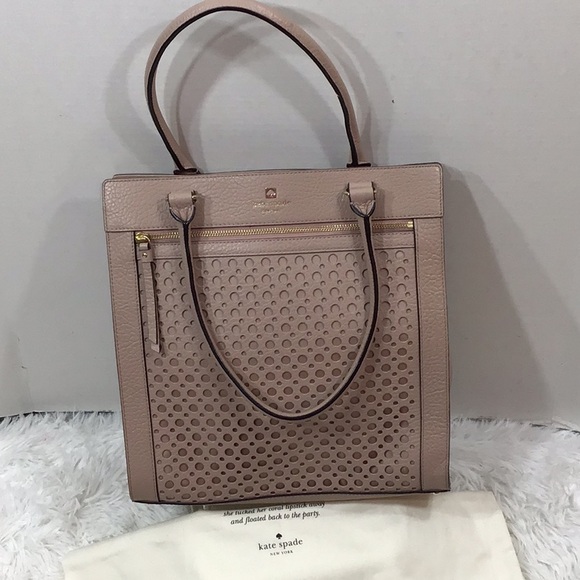 Kate Spade perforated bubbles leather satchel